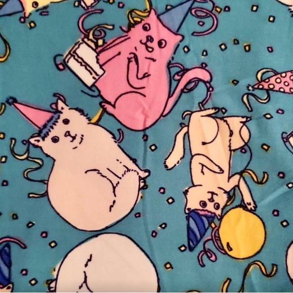 LULAROE Birthday Cat Leggings One Size HTF - Picture 2 of 5